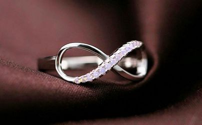 Solid Sterling Silver Infinity Promise Ring Size from 7 to 9