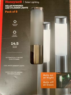 Honeywell Solar LED Cylinder Lights Pack of 8
