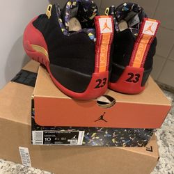 Jordan 12 Black And Gold Size 10