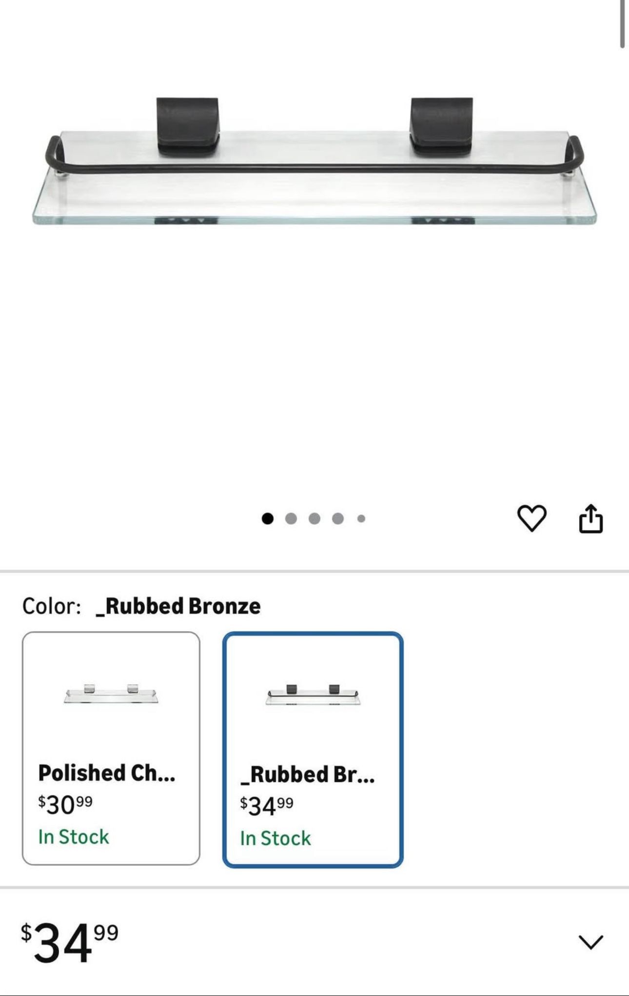 Glass Wall Shelf with Rail