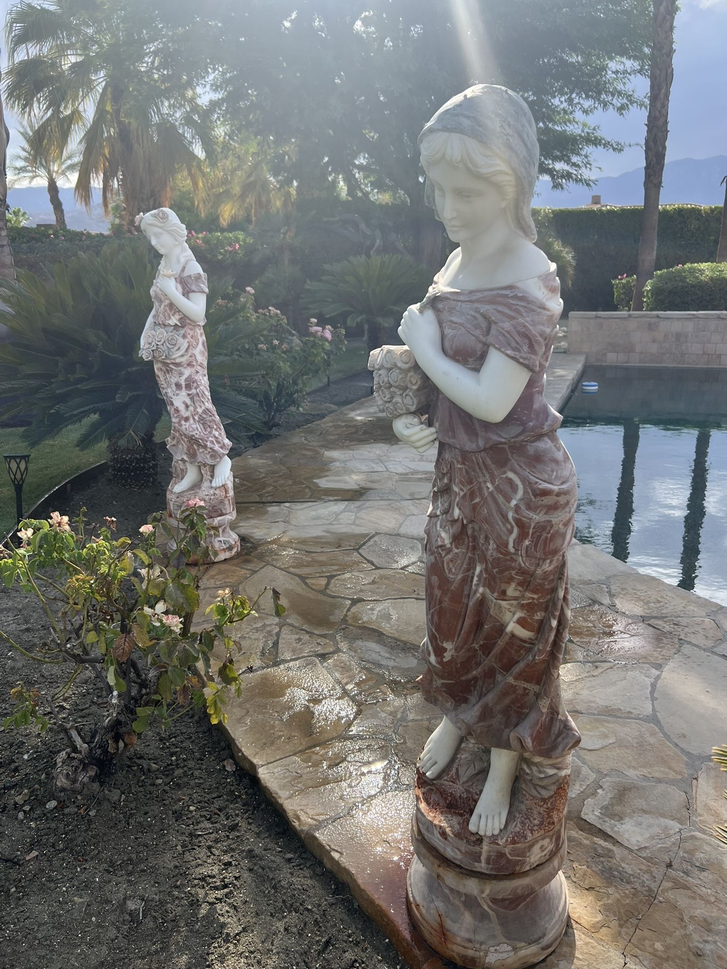 Elegant Marble “Four Seasons” Statue Set 5’ Tall