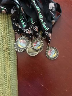 Soccer medals and trophies