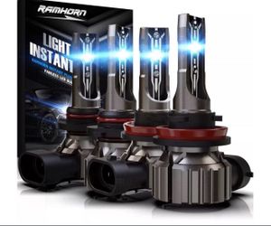 4Pks 9005 H11 Fog Light Bulbs Combo, HB3 H8 H9 Instant Plug-In Wireless Light Bulbs,24000LM 6500K Super Bright Halogen Replacement Fog Light Pack of 4