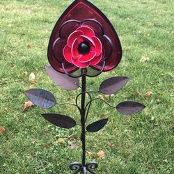 Glass Plate Flower Garden Art Decoration