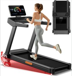 Folding Treadmill with Display Screen and Manual Incline  (HN)