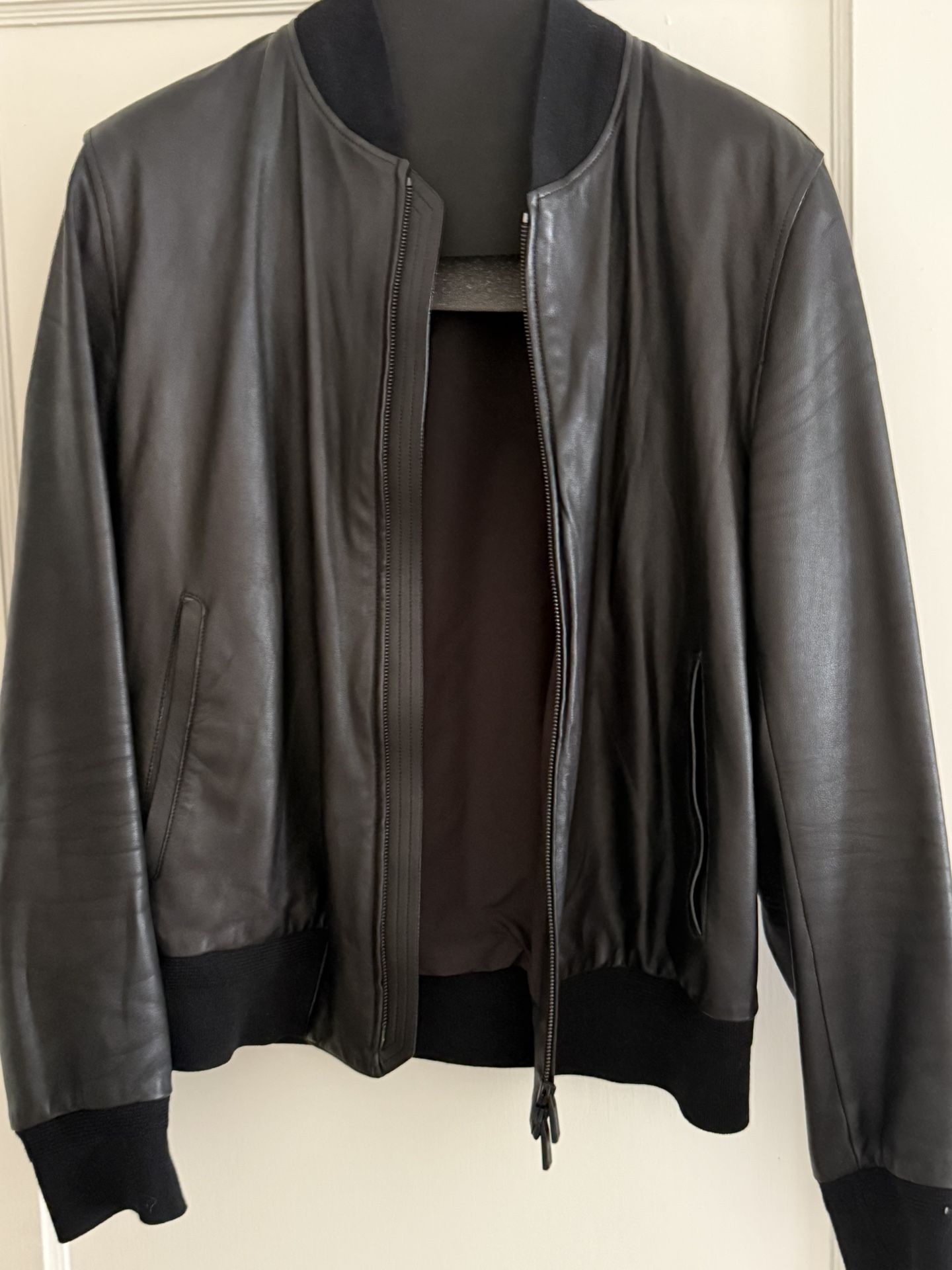 ZEGNA LAMB LEATHER BLOUSON JACKET NWT