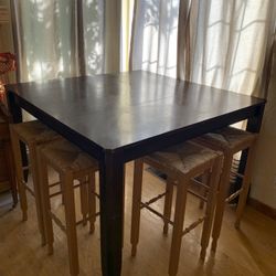 Haddigan Extendable Dining Table With 4 Bambino Stools 