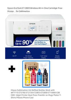 Epson Eco Tank Printer ( for Sublimation) + Sublimation Ink set