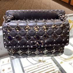Valentino Studded Rockstud Leather Bag