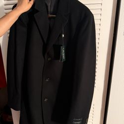 NWT Lauren Ralph Lauren Ultra Flex Men's Blazer 46 L Long 100% Wool Jacket Black