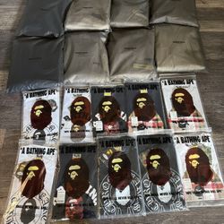 BAPE SHIRTS AND ESSENTIALS HOODIES