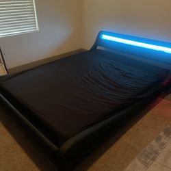 Led Black Queen Bed Bed Frame