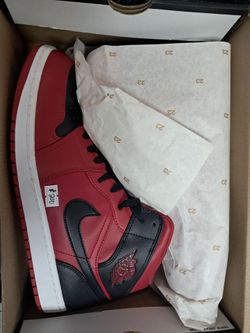 Air Jordan 1 Mid Banned Red Black Sneakers