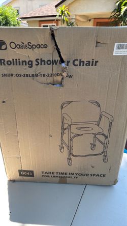 Oasis space rolling shower chair