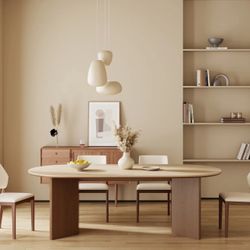 Dining table long big 71” wood new Wayfair modern farmhouse oval contemporary furniture house home 