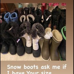 Snow Boots Different Sizes Adults Kids And Babys