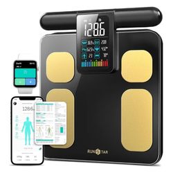 Body Weight and Fat Percentage, High Precision Digital Scale with 8 Electrodes for Body Composition Measurement of BMI 28, Smart Scales