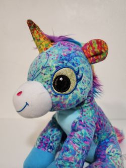 Fiesta Rosie Scribbleez Unicorn Blue Pink Plush Soft Toy Stuffed Animal