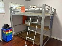 Full loft style bed frame & mattress