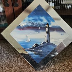 Lighthouse Painting On Mirror