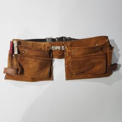 Suede Leather Multi-pocket Carpenters Tool Belt