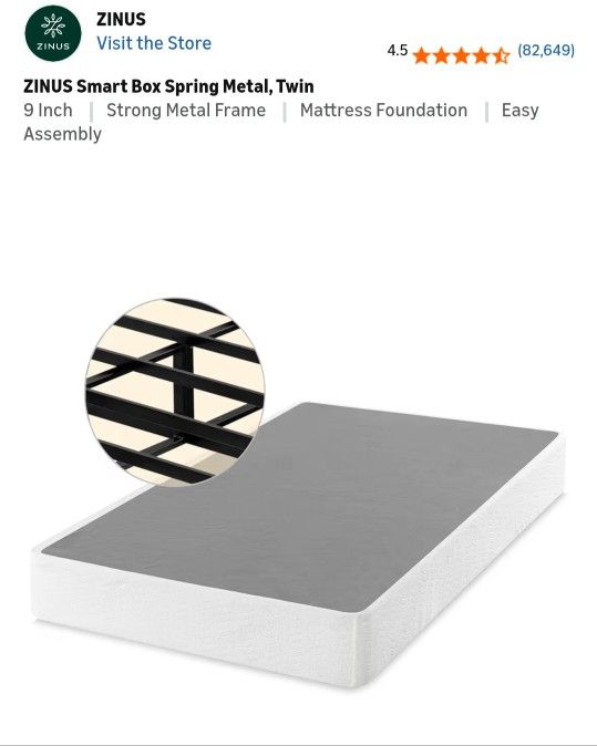 ZINUS Smart Box Spring Metal, Twin