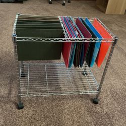 Like New Portable Filing Organizer Legal & Letter Size With Lower Shelf 