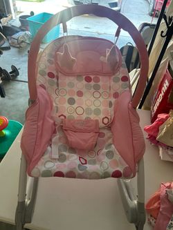 Baby Joy pink polka dot Bouncer / Ricker