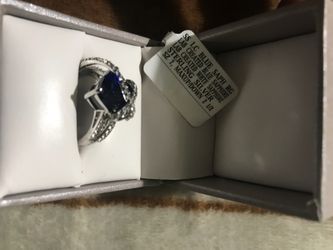 Silver Sapphire Ring size 7.