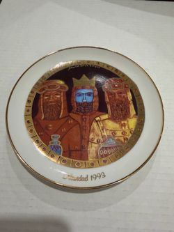 1993 Porcelanas Mayra Francisco Garcia Burgos Navidad Three Kings Puerto Rico Plate