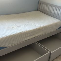 Twin Grey IKEA Bed frame With Storages 