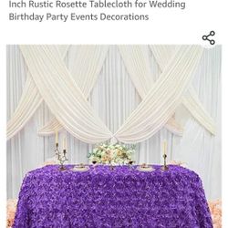 Purple Rossette Rectangular Tablecloth