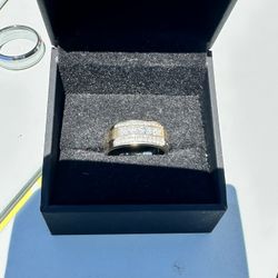 10k Diamond Ring Men’s  Wedding Band 