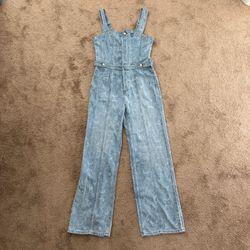 We the Free (Free People) Paisley Moon Print Denim Overalls