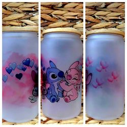 Glass Cup With Bamboo Lids 