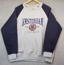 Fox Premium Men XL Gray NavyAmsterdam University Crewneck
