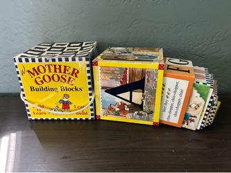 Vintage 1995 MOTHER GOOSE Building Blocks. Numbers/ Letters/ Illustrations.
