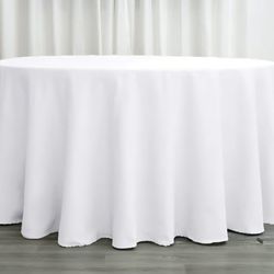 120" White Round Table Cloth