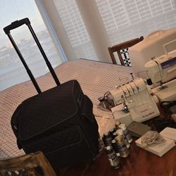 Simplicity Serger Pro Brother XL-5500 Sewing Machine Plus Extras Rolling Case