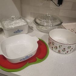 8 Pieces Corningware, Pirex And Others