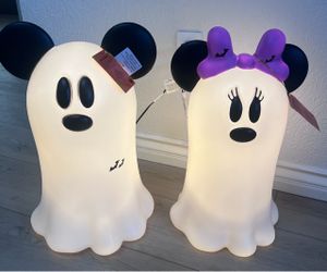 Pair Disney Mickey Minnie Halloween Blow Mold
