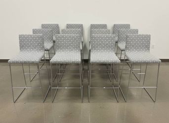 Upholstered Bar Stools with Chrome Frames