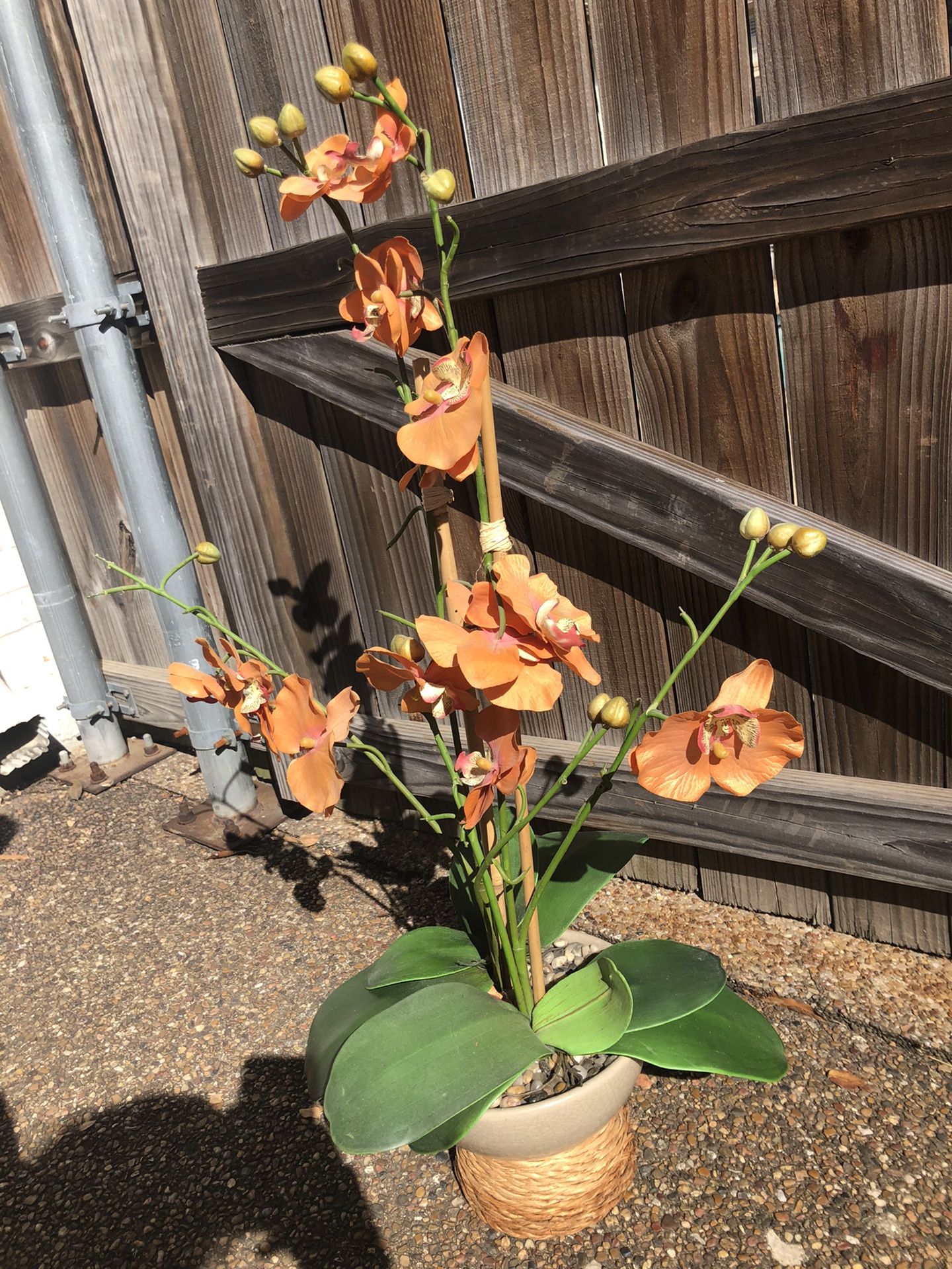 House decor— orange fake flower plant