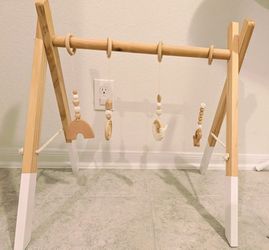 Birch wood baby play gym