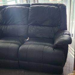 Brown / Black Recliner Sofa 