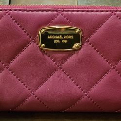 Classic Red Quilted Michael Kors Leather Wallet