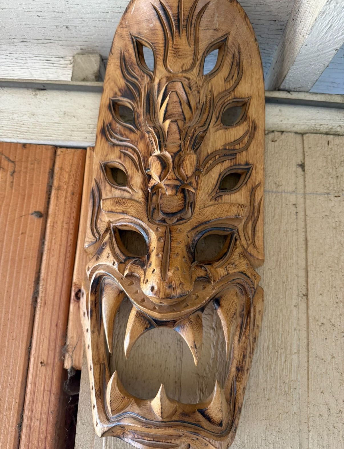 Cool Collectible Tribal Mask - Hand Wooden Carved - Good Condition
