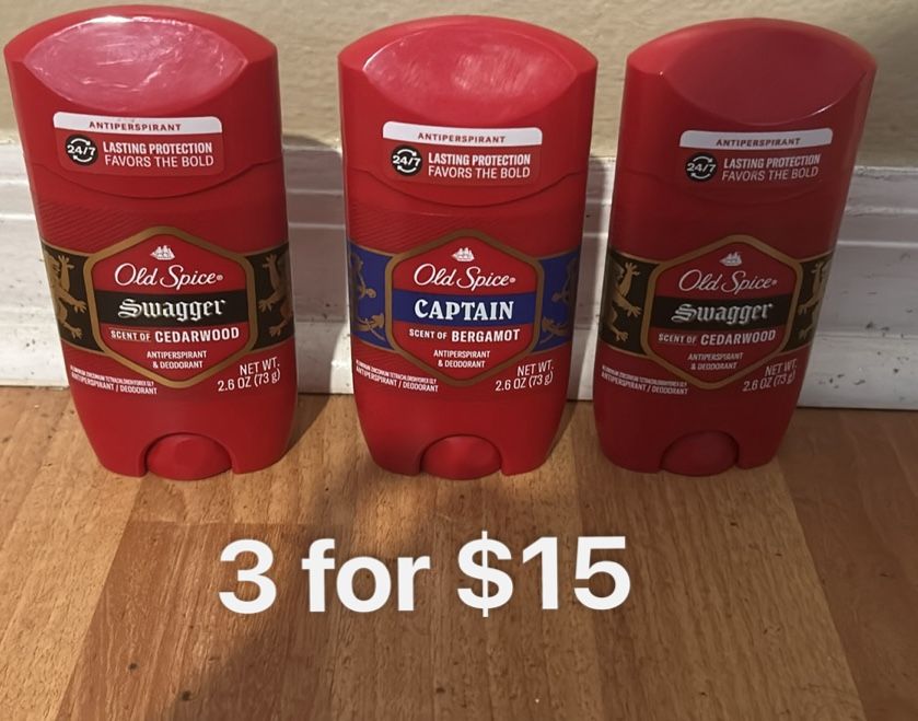 Three Old Spice Deodorant 