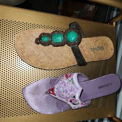 2 Sandals. turquoise R Bykenneth COLE PURPLE R BYCardams Both Suze 8