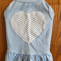 Light Blue Doggie Dress With A Heart Small
